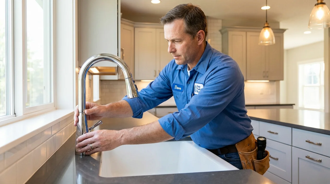 Kitchen faucet installation by Johns Plumbing LLC in Haughton